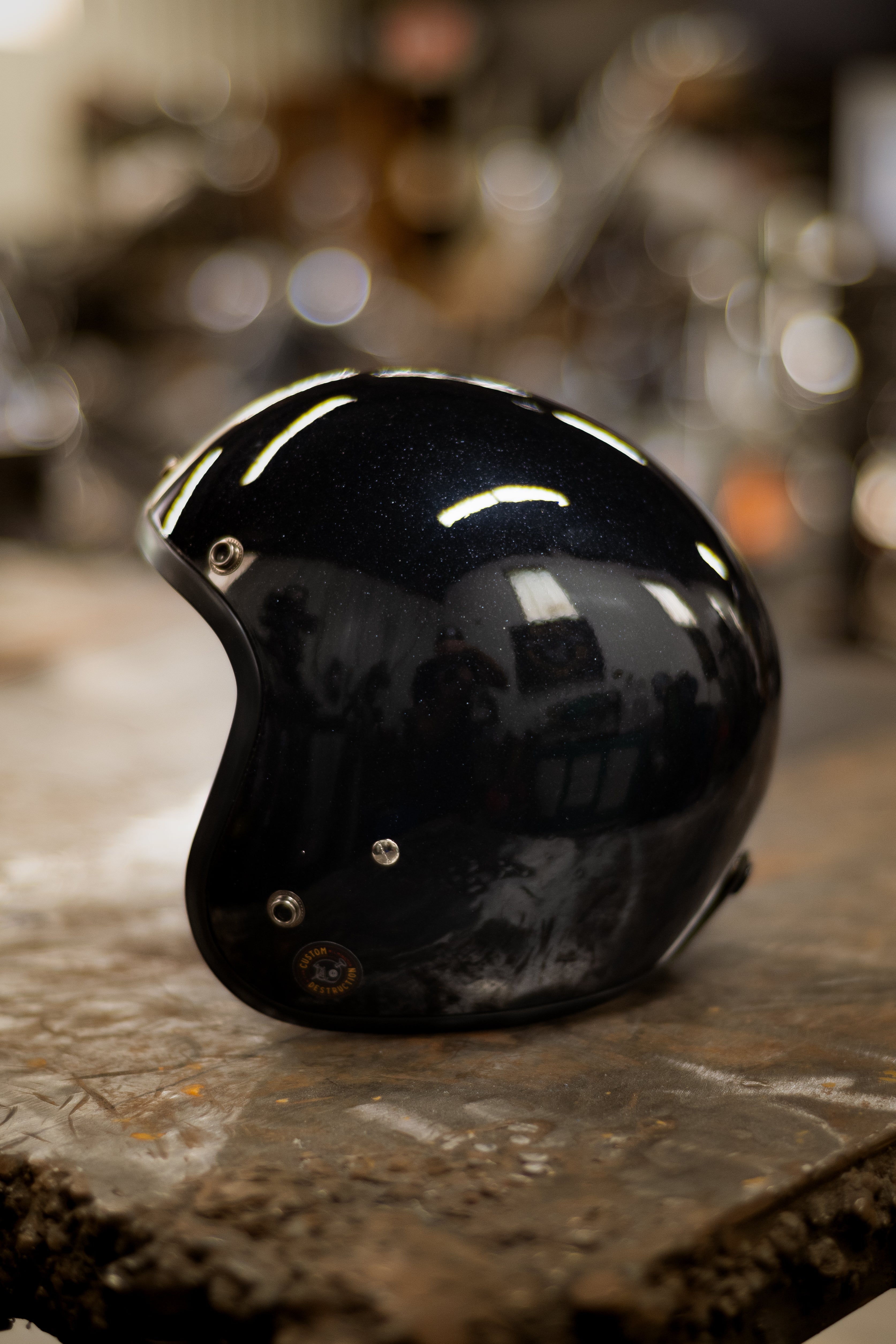 BLACK METAL FLAKE WITH BLACK TRIM – Custom Destruction