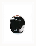 Black Helmet with Black Trim and Leather Straps